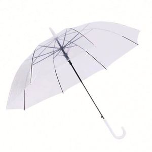 Vente en gros de parapluie transparent à long manche droit avec impression de logo parapluie publicitaire parapluie transparent à couleur cadeau - Product Image 1