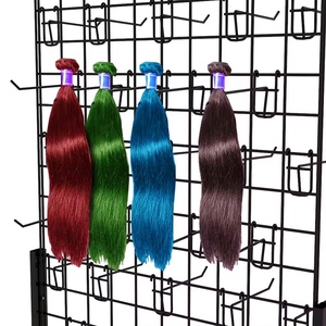 Custom Store Metal Wire Mesh <strong>Display</strong> <strong>Stand</strong> Wig Human Braid Hair Bundle Sample Accessories <strong>Hanging</strong> <strong>Hook</strong> Grid Panel <strong>Display</strong> Rack - Product Image 3