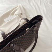 Sac fourre-tout en cuir PU souple avec imprimé lettres, motif monogramme, 4 couleurs, léger, pour femme, idéal pour le quotidien ou comme cadeau