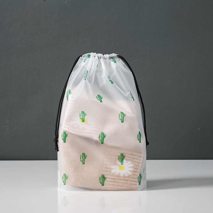 Large Capacity Drawstring Bag Custom Color White PEVA Thickened Drawstring Bag Custom LOGO