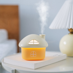 Mini House Humidifier With Night <b>Light</b> USB Rechargeable Small Desktop Home Use Under Eaves Humidifier Mustard Yellow - Product Image 1