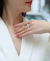 Bijoux de luxe bijoux en pierres précieuses populaires prix de gros glacé 925 argent éternité bande hommes Moissanite Hip Hop anneau