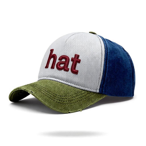 OEM Two-Tone Custom Distressed Canvas <b>Cap</b> Vintage Baseball Hat with Embroidered Logo Adjustable <b>Snapback</b> - Product Image 2