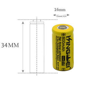 3,7 V cilindro batería de iones de litio 16340 CR123A <span class=keywords><strong>RCR123A</strong></span> 3,7 V 800mAh - Product Image 4