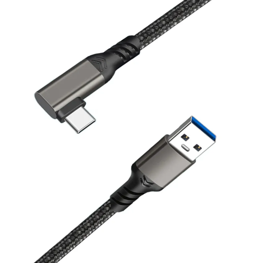 Kabel pengisi daya ponsel, kamera, kipas, dan Bluetooth 2M Elbow USB 3.1 tipe-a ke tipe-c