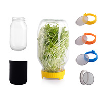 Pot en verre Mason de qualité alimentaire de 56 oz avec manchon occultant pour préparation de repas de flocons d'avoine germinés OEM pour la nuit