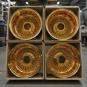 ล้อแม็กซ์ EVOR ขนาด 13x7 แบบ 72 ก้านไขว้/72 ก้านตรง/100 ก้านตรง ขอบยางสีขาว ขนาด 13 นิ้ว ซี่ลวดสีทอง - Product Image 5
