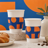 Manchon en papier kraft ondulé personnalisé, résistant à la chaleur, pour boissons chaudes, idéal pour les cafés et les plats à emporter