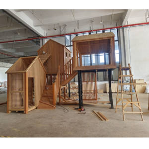 Ensemble d'équipement <span class=keywords><strong>de</strong></span> jeux pour enfants en plein air Maternelle Montessori en bois Aire <span class=keywords><strong>de</strong></span> jeux naturellement adaptée aux enfants avec escaliers <span class=keywords><strong>et</strong></span> toboggan - Product Image 3