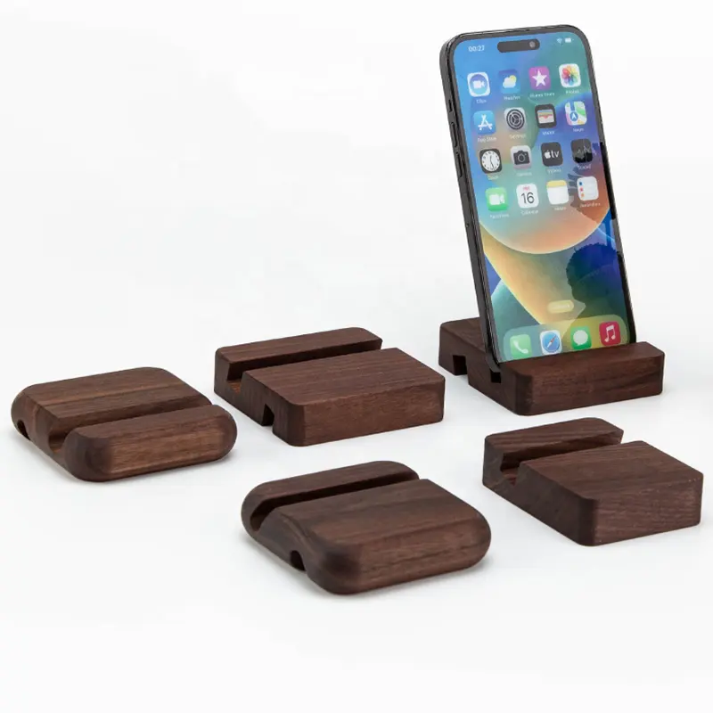 Black Walnut Handy halter Holz Telefon Display Stand Großhandel