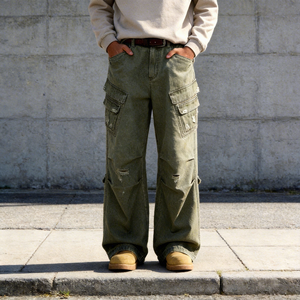Herren Leichte Leinenhose Lässige Weite Beine Mittlerer Elastischer Bund mit Kordelzug Komfortabler Schnitt Schnelltrocknend Tägliche Kleidung OEM - Product Image 2