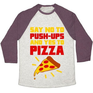 No alle flessioni, sì alla pizza - T-shirt da baseball unisex in tessuto misto - Product Image 4