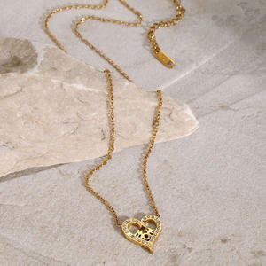 18 קראט זהב נירוסטה 45 + 5 ס "מ מתנה ליום אמא בצורת לב - Product Image 4