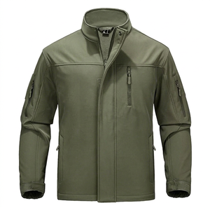 เสื้อแจ็คเก็ตผู้ชายแบบ Softshell คุณภาพพรีเมียม สวมใส่สบาย ขายดี ผ้าแคนวาส ลายตัวอักษร บริการ OEM สไตล์ไฮสตรีท ทรงเข้ารูป - Product Image 1