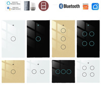 Smart Home Tuya/Ewelink Wifi Switch 1/2/3 Gang 2 Way Wall AU US Touch Light Switch LIVE Neutral Wire Fonctionne avec Alexa Google