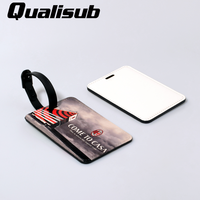 Étiquettes de bagages vierges en PU personnalisables Qualisub, rectangulaires, imprimables double face, pour sublimation, idéales pour cadeaux et artisanat