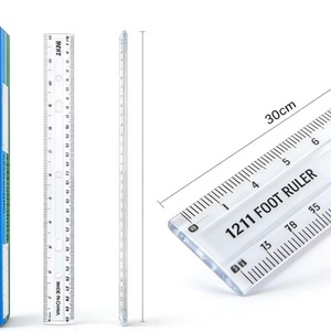<b>Office</b> Good Quality Straight Ruler 12 Inch Transparent Plastic Ruler <b>Drawing</b> Ruler Measuring Tools for School Stationery - Product Image 5