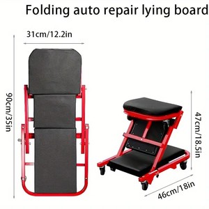 Banc de réparation automobile 36 pouces en cuir PU, chaise inclinable mobile pour atelier de maintenance automobile - Product Image 3