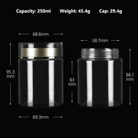Voedselveilige opbergcontainers met gouden deksel, luchtdichte plastic pot voor Goji-bessen, rode dadels, gedroogd fruit, vitaminen en supplementen