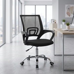 Silla <span class=keywords><strong>de</strong></span> Oficina <span class=keywords><strong>de</strong></span> Malla Transpirable Directa <span class=keywords><strong>de</strong></span> Fábrica para Oficina en Casa, Silla <span class=keywords><strong>de</strong></span> Malla <span class=keywords><strong>de</strong></span> Respaldo Medio con Reposabrazos Fijos - Product Image 1
