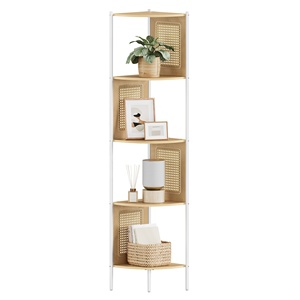 <span class=keywords><strong>VASAGLE</strong></span> Étagère de salle de bain moderne Étagère de cuisine Étagère Organisateur Bibliothèque d'<span class=keywords><strong>angle</strong></span> à 5 niveaux avec panneaux latéraux en rotin - Product Image 1