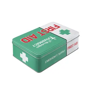 Metal Empty bandage tin box first aid tools storage tin box