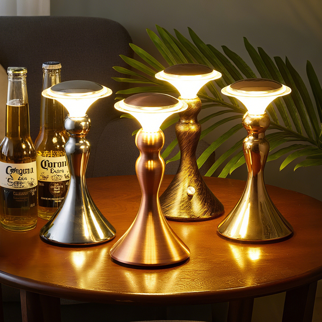 Modern Scandinavian Design Rechargeable Table Lamp for Hotel & Restaurant Aluminum Body with LED Light & Touch Control