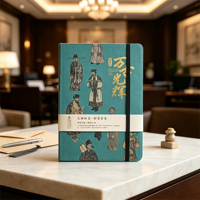 Carnet A5 personnalisé à couverture rigide en tissu, motif mural d'opéra chinois, estampage à chaud doré, journal, souvenir de musée, vente en gros