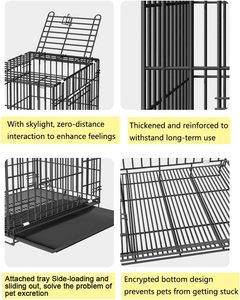 Wholesale Factory 50x34x41cm <strong>Foldable</strong> Collapsible Iron <strong>Wire</strong> Stacked <strong>Dog</strong> Crate Pet <strong>Cage</strong> for Cats &amp; <strong>Dogs</strong> - Product Image 2