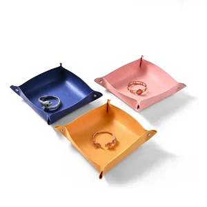 FANXI nampan tampilan perhiasan kulit PU untuk cincin kalung tempat anting-anting Organizer baki perhiasan kustom