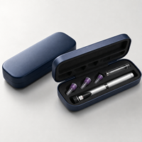 Boîte de rangement de voyage en PU rigide pour stylo réutilisable, étui de protection antichoc avec fentes fixes