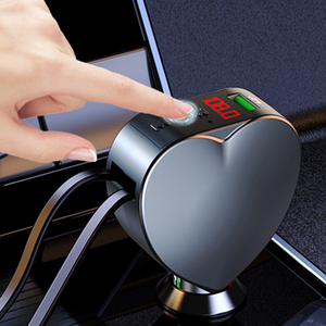 <span class=keywords><strong>Y2</strong></span> Kabelloser BT 5.3 Radio-Adapter Musikplayer FM-Transmitter 100W Autoladegerät USB-C 2 X Einziehbares Kabel PD Schnellladung - Product Image 3