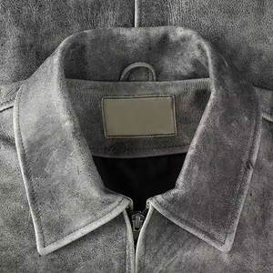 Chaqueta de Cuero Tie-Dye Personalizada de Alta Calidad para Hombre Estilo Hip Hop de Invierno con Cuello Vuelto Chaqueta de Piel Lavada Cortavientos de Gran Gramaje - Product Image 4