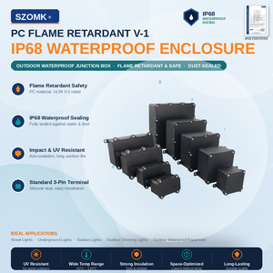 กล่องเชื่อมต่อกันน้ำ IP68 ได้รับการรับรองมาตรฐาน PC Flame Retardant <span class=keywords><strong>V1</strong></span> กล่องพลาสติกกันรังสียูวีสำหรับโครงการไฟฟ้า กล่องไฟฟ้าสำหรับ IOT กลางแจ้ง - Product Image 1