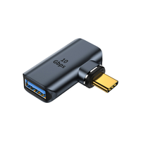 Connecteur magnétique USB Type C mâle vers USB 3.0 femelle 10 Gbit/s, adaptateur de charge et de données à angle droit de 90 degrés en alliage d'aluminium