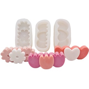 Diy Candle Mold Set Flower Heart Tulip Shape Silicone Mold For Candle Making Car Diffuser Plaster Craft - Product Image 5