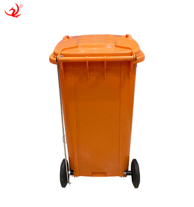 Poubelle de jardin rectangulaire XH de 240 litres avec roues, en plastique HDPE, pour déchets extérieurs - Product Image 3