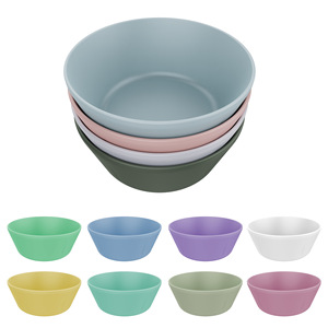 Ensemble de bols pour enfants en PLA biodégradable sans BPA, ronds de 156 mm, pour enfants de 6 mois et plus, bleu clair, rose pâle, blanc cassé, vert foncé - Product Image 5