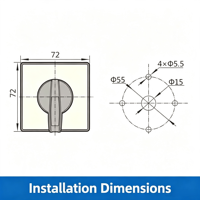 Interrupteur de conversion universel courant/tension CHINT LW5D-16-YH3/3, 3 positions, 3 sections, 160A, 550V, durée de vie de 60 000 cycles