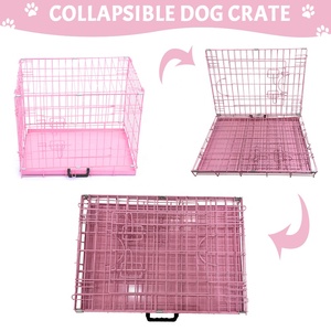 Cage pliable en métal rose pour animaux de compagnie, chenil pour chien, grande cage pour chien - Product Image 5