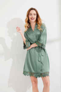 FUNG 3031 <span class=keywords><strong>donna</strong></span> Sexy abito <span class=keywords><strong>da</strong></span> <span class=keywords><strong>notte</strong></span> in raso di pizzo <span class=keywords><strong>vestaglia</strong></span> <span class=keywords><strong>da</strong></span> bagno abbigliamento per dormire abito Kimono <span class=keywords><strong>da</strong></span> <span class=keywords><strong>donna</strong></span> - Product Image 2