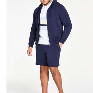 เสื้อมีฮู้ดสีน้ำเงินเข้มสำหรับผู้ชายมีซิปรูดรูดรูดซิปออกแบบโลโก้ได้ตามต้องการลายปักดีไซน์ขนแกะมีเชือกผูกสำหรับผู้ชายฤดูหนาว - Product Image 2