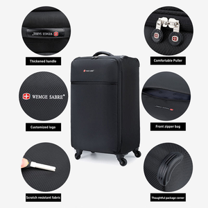 Valise à roulettes en nylon de 20 pouces, légère, bagage à main, fermeture éclair, valise de voyage, valise à roulettes, sac à roulettes - Product Image 3