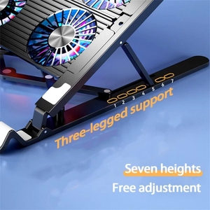 범용 태블릿 스탠드 접이식 빠른 음소거 냉각 팬 노트북 홀더 11-17.3 인치 컴퓨터 노트북 맥북 에어 Ipad - Product Image 5