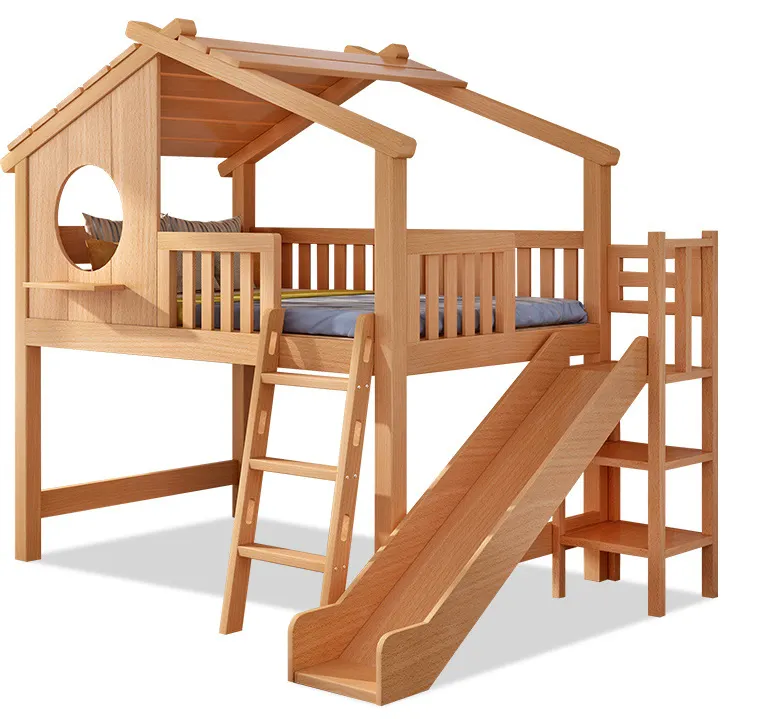 Custom New 2023 Bedroom Furniture Multifunction Convertible Wooden Crib Comfortable Wooden Baby Beds for Boy and Girl
