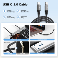 UNIEAN Venta al por mayor 2M 3M Micro Cables DE DATOS USB A 2,0 a C Cable 5V2A Tipo C Usb Cable de carga rápida para iPhones a Notebook