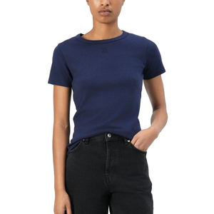 Camiseta de Algodón Ecológica de Manga Corta para Mujer, Corte Ajustado, Interior Cepillado, Lisa, Cómoda y Acogedora, Venta al por Mayor, Colección Primavera/Verano - Product Image 5