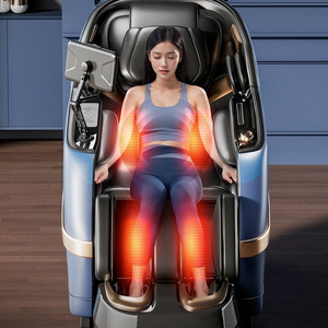<b>Smart</b> Reclining Sl Track Massage Chair Full Body Multi Point Massage Home Use Navy Blue 31-60 Airbags <b>Plug</b> In With Music - Product Image 1