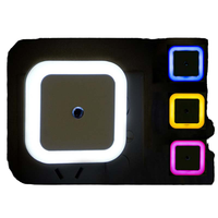 Mini lampe de nuit LED avec capteur crépusculaire, prise EU/US, lampe murale carrée pour chambre à coucher, couloir, escalier, 110V 220V
