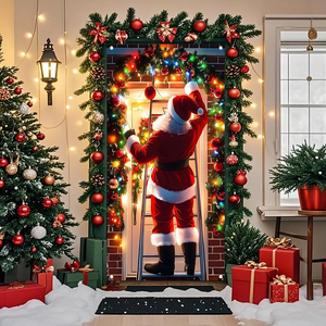 Décoration de porte de Noël amusante pour la veille de Noël, fond de porte suspendu pour les fêtes de Noël - Product Image 4